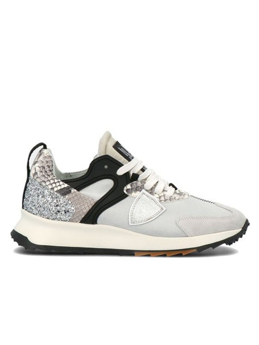 Philippe Model Royale Sneaker Python Beige Glitter Low Top Size 39